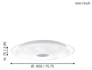 Eglo 98323 - LED Zatemnitvena stropna svetilka LANCIANO LED/24W/230V + Daljinski upravljalnik