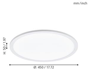 Eglo 98208 - LED Zatemnitvena stropna svetilka SARSINA-A LED/19,5W/230V + Daljinski upravljalnik