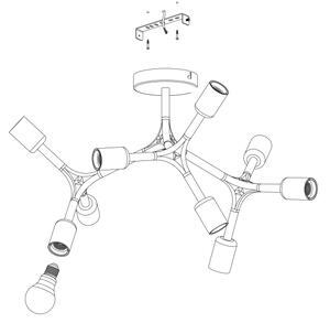 Eglo 98318 - Nadgradni lestenec BOCADELLA 9xE27/60W/230V