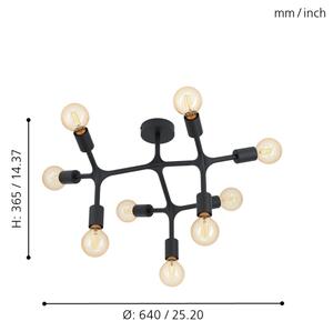 Eglo 98318 - Nadgradni lestenec BOCADELLA 9xE27/60W/230V