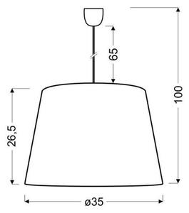 Lestenec na vrvici PLATINO 1xE27/60W/230V