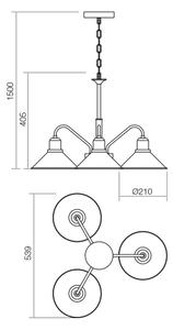 Redo 02-935 - Lestenec na verigi VERNER 3xE27/42W/230V