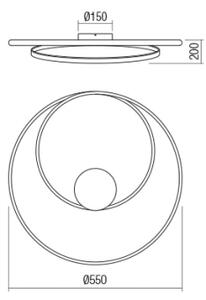 Redo 01-1792 - LED Stropna svetilka TORSION LED/30W/230V bron