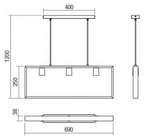 Redo 01-1665 - Lestenec na vrvici TIMBER 3xE27/42W/230V