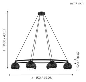 Eglo 98456 - Lestenec na vrvici CANTALLOPS 6xE14/40W/230V