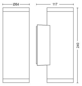 Philips 17463/30/P7 - LED RGB Zunanja svetilka Hue APPEAR 2xLED/8W/230V IP44