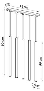 Sollux SL.0468 - Lestenec na vrvici PASTELO 5xG9/8W/230V bela