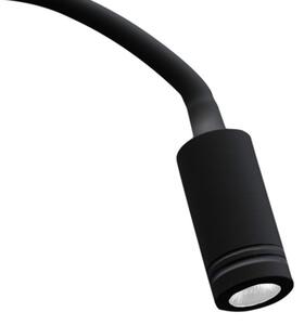 LED Fleksibilna stenska svetilka z USB BASE 1xLED/8W+1xLED/2W/230V črna