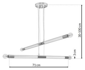 Lestenec na vrvici BASTONE WHITE 4xE14/40W/230V