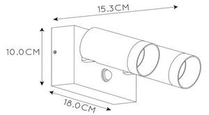 Lucide 09831/01/31 - Zunanja svetilka s senzorjem TAYLOR 2xGU10/50W/230V IP44