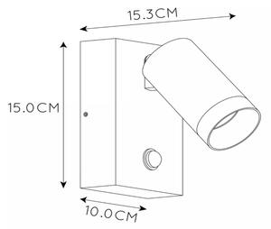 Lucide 09831/01/30 - Zunanja svetilka s senzorjem TAYLOR 1xGU10/50W/230V IP54