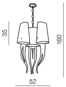 Azzardo AZ1345 - Lestenec na verigi DIABLO 6xE14/11W/230V črna