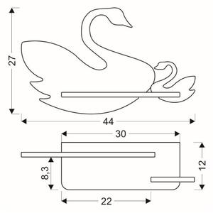 LED Otroška stenska svetilka s polico SWAN LED/5W/230V