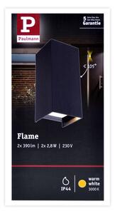 Paulmann 94326 - 2xLED/2,8W IP44 Zunanja stenska svetilka FLAME 230V