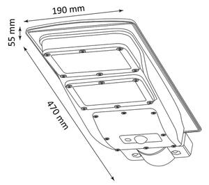 LED Solarna ulična svetilka s senzorjem STREET 2xLED/6W/3,2V IP65 + Daljinski upravljalnik