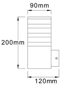 LED Zunanja stenska svetilka TEKSAS E27/12W/230V IP44