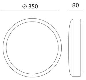 LED Stropna svetilka ZOE LED/24W/230V IP44 črna