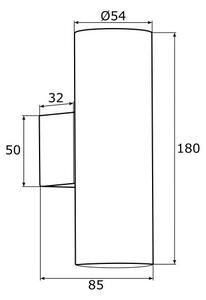 Argon 0909 - Stenska svetilka MITOS 2xGU10/5W/230V črna