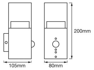 Ledvance - LED Zunanja stenska svetilka s senzorjem CRYSTAL 1xLED/5W/230V IP44