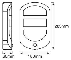 Ledvance - LED Zunanja stenska svetilka s senzorjem PLATE LED/12,5W/230V IP44