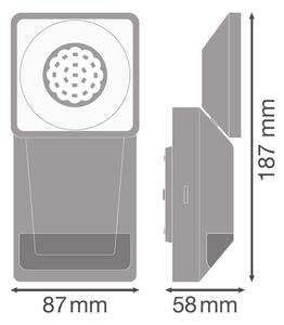 Ledvance - LED Zunanja stenska svetilka s senzotjem SPOT LED/8W/230V IP55 črna