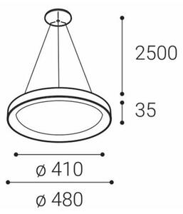 LED2 - LED Lestenec na vrvici BELLA SLIM LED/38W/230V 3000/4000K črn