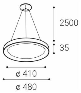 LED2 - LED Lestenec na vrvici BELLA SLIM LED/38W/230V 3000/4000K bel