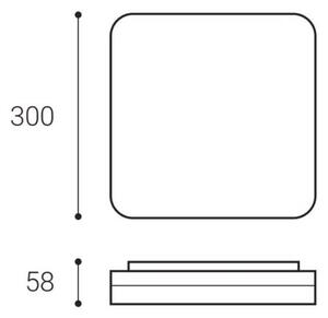 LED2 - LED Stropna svetilka SQUARE LED/25W/230V IP54 3000/3500/4000K