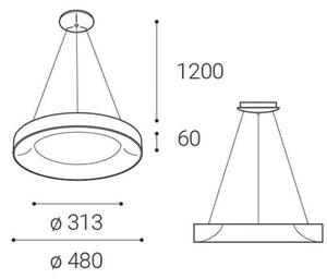 LED2 - LED Lestenec na vrvici BELLA LED/40W/230V 3000/4000K črn