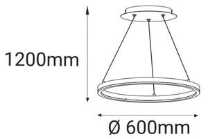 LED2 - LED Lestenec na vrvici CIRCLE LED/42W/230V