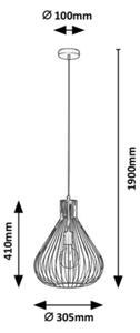 Rabalux - Lestenec na vrvici 1xE27/40W/230V