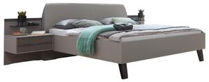 POSTELJNA GARNITURA 180 cm x 200 cm , steklo, tekstil, leseni material rjava, siva