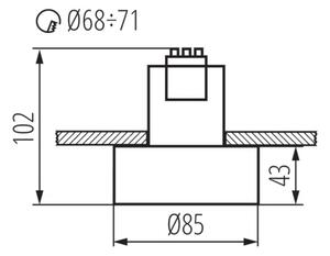 Kanlux 27575 - Vgradna svetilka MINI RITI 1xGU10/25W/230V črna/zlata