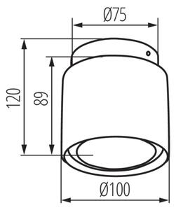 Kanlux 24362 - LED Stropni reflektor SONOR 1xGU10/10W/230V + LED/4W črna