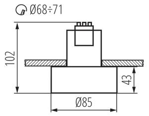 Kanlux 27578 - Vgradna svetilka MINI RITI 1xGU10/25W/230V črna