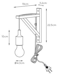 Lucide 08208/01/30 - Stenska svetilka FIX WALL 1xE27/60W/230V črna