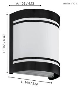 Eglo 99565 - Zunanja stenska svetilka CERNO 1xE27/40W/230V IP44