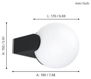 Eglo 99572 - Zunanja stenska svetilka RUBIO 1xE27/15W/230V IP44