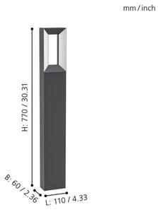 Eglo 98728 - LED Zunanja svetilka RIFORANO 2xLED/5W/230V IP44 77 cm