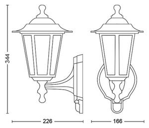 Philips 1747330PN - Zunanja stenska svetilka s senzorjem 1xE27/60W/230V IP44