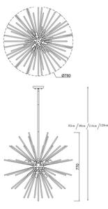 Zuma Line P0491-09C-F7DY - Lestenec na drogu URCHIN 9xG9/42W/230V