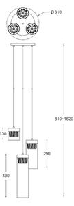 Zuma Line P0389-03D-F7AC - Kristalni lestenec na vrvici GEM 3xG9/28W/230V