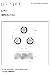 Lucide 70184/03/11 - Stropna svetilka ERYN 3xG9/42W/230V