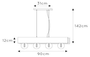 Lucide 30474/04/30 - Lestenec na vrvici SURTUS 4xE27/60W/230V