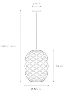 Lucide 21417/32/30 - Lestenec na vrvici WOLFRAM 1xE27/60W/230V črn