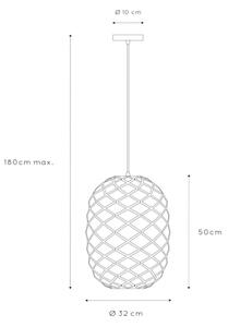 Lucide 21417/32/02 - Lestenec na vrvici WOLFRAM 1xE27/60W/230V bukev