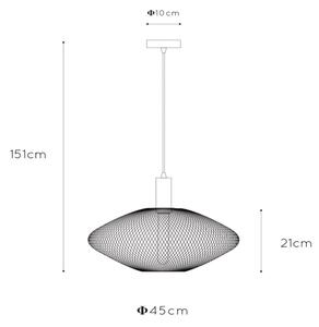 Lucide 21423/45/30 - Lestenec na vrvici MESH 1xE27/40W/230V