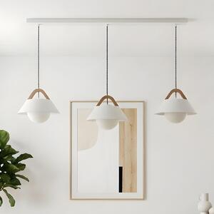 Luminex Visoka svetilka Funda, bela, dolžina 110 cm, 3-žarilna, kovina/steklo, zatemnjen, Bela, Dnevna soba / jedilnica, Kovina, Skandinavski