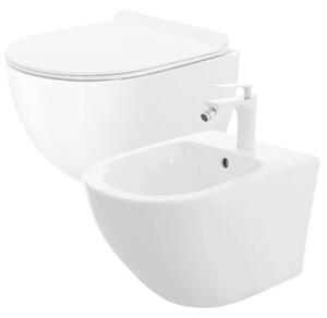 WC + Bidet CARTER BELI PODKROVNI set