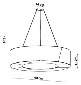 Sollux SL.0798 - Lestenec na vrvici SATURNO SLIM 8xE27/60W/230V pr. 90 cm črn